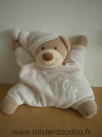 Doudou Ours Bout chou Rose etoiles blanches 