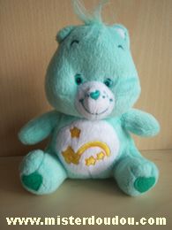 Doudou Ours Care bears Vert etoiles jaunes 