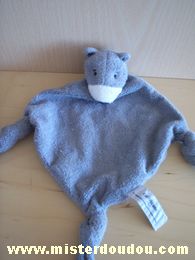 Doudou Ours Carré blanc Gris blanc 