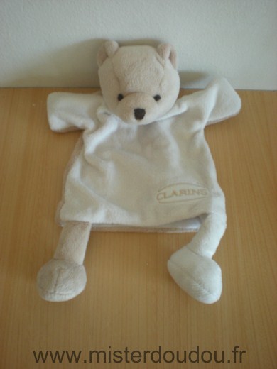 Doudou Ours Clarins Blanc beige 