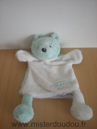 Doudou Ours Clarins Vert blanc 