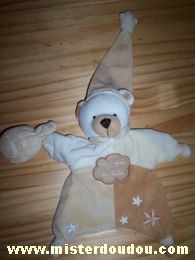 Doudou Ours Cmp Blanc beige marron Inscription 