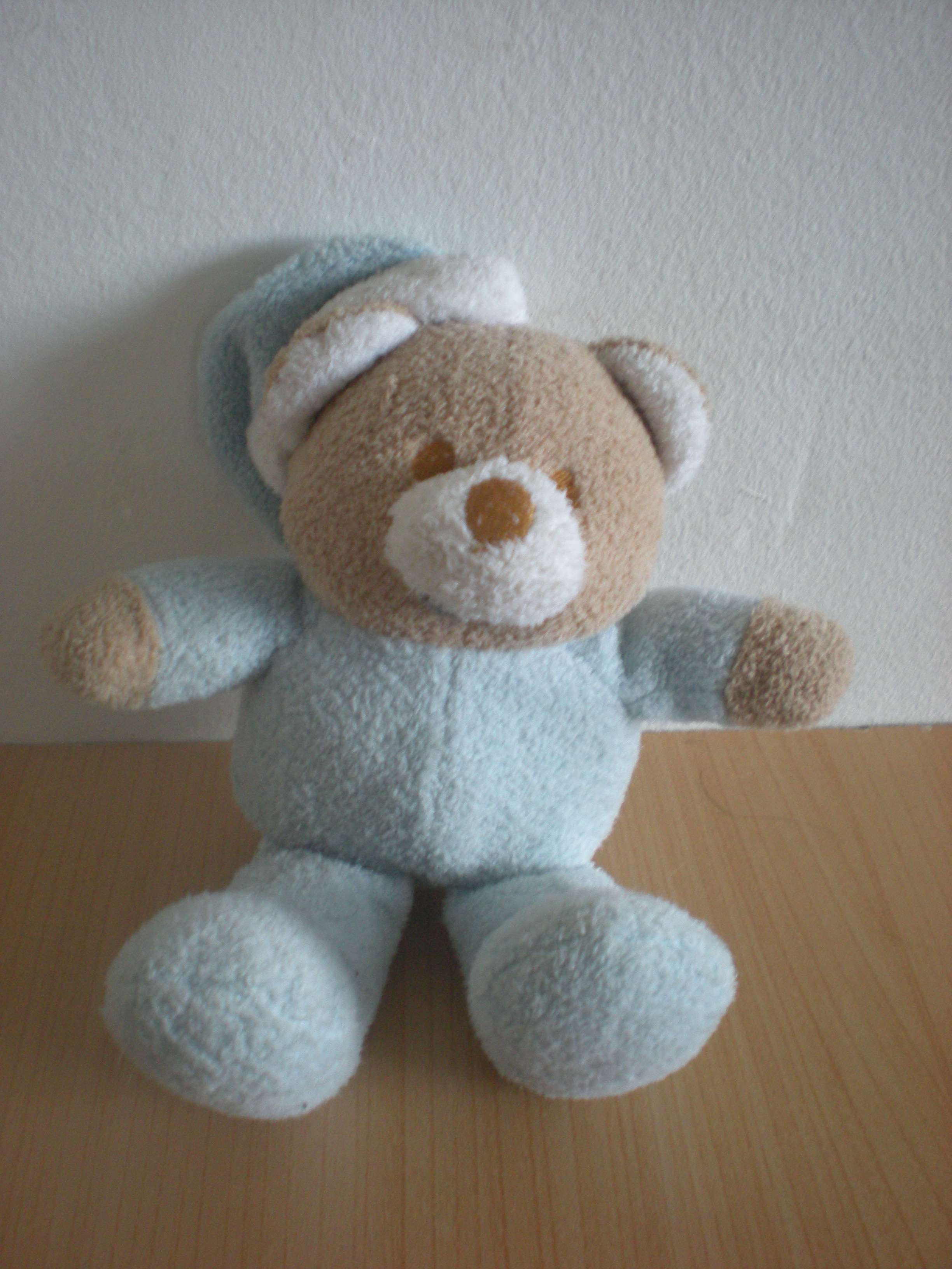 Doudou Ours Cmp Bleu beige 