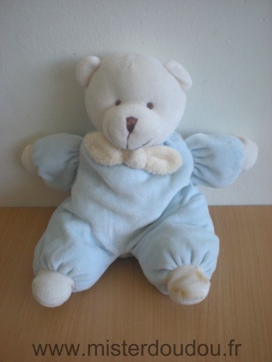 Doudou Ours Cmp Bleu blanc 