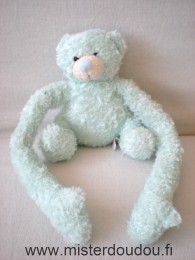 Doudou Ours Cmp Bleu clair Billes noires pour les yeux