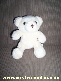 Doudou Ours Cmp Ecru Nez brodé, yeux en billes