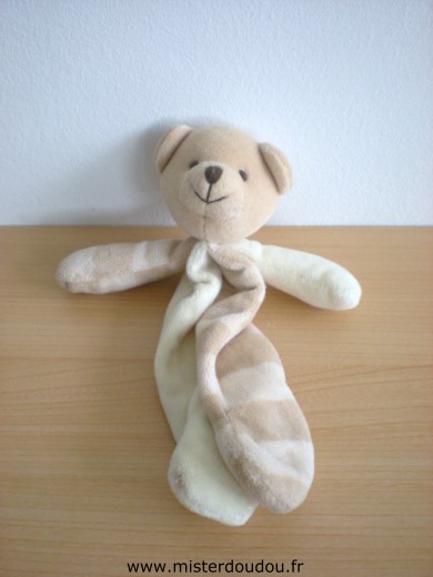 Doudou Ours Cmp Ecru marron beige 