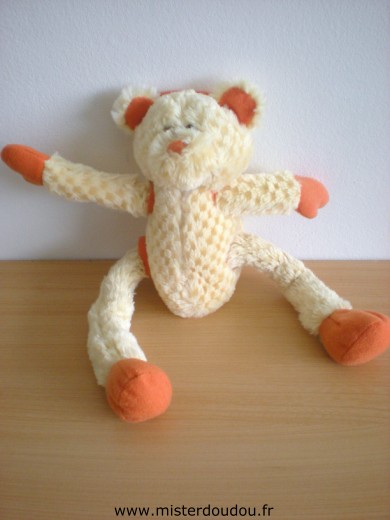 Doudou Ours Cmp Jaune orange Jambes et bras qui coulissent