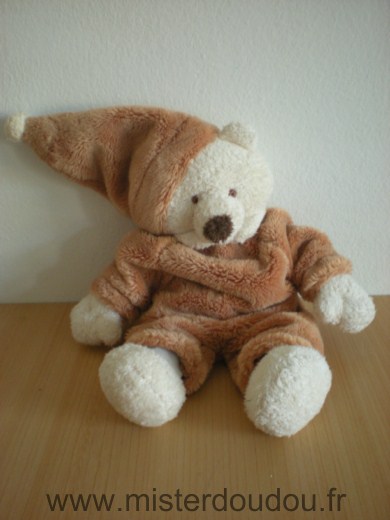 Doudou Ours Cmp Marron bonnet marron 