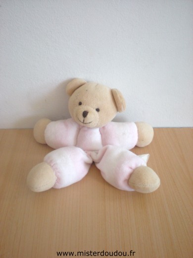 Doudou Ours Cmp Rose blanc 