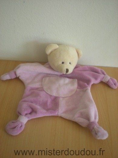 Doudou Ours Cmp Rose mauve 