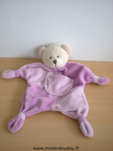 Doudou Ours Cmp Rose mauve 