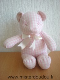 Doudou Ours Cmp Vichy rose 