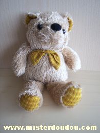 Doudou Ours Cobico Beige noeud jaune 