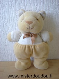 Doudou Ours Comptine Beige ecru 