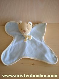 Doudou Ours Comptine Bleu dessus jaune dessous 