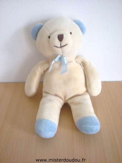 Doudou Ours Comptine Jaune bleu 