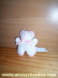 Doudou Ours Corolle Blanc rose 