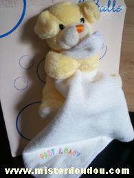 Doudou Ours Cp international Jaune / blanc 