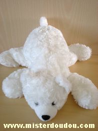 Doudou Ours Créations dani Blanc , billes noires pour les yeux 