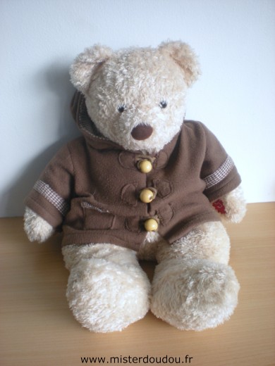 Doudou Ours Damart Beige manteau marron Musique vive le vent