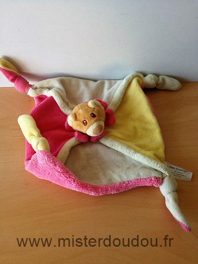 Doudou Ours Dbb boutique Rose mauve jaune 