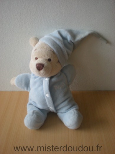 Doudou Ours Disney Bleu 