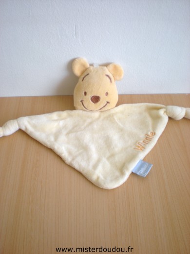 Doudou Ours Disney Jaune bordé winnie 