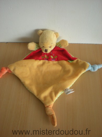 Doudou Ours Disney Jaune rouge plantes arrosoir 