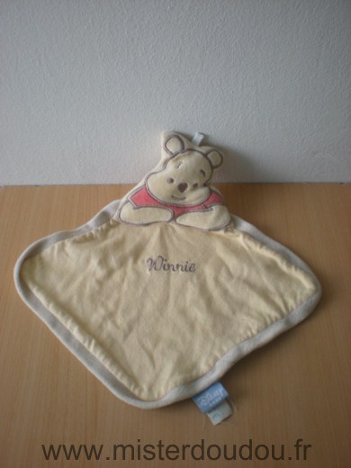 Doudou Ours Disney Jaune rouge. winnie 