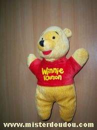 Doudou Ours Disney Orange tshirt rouge Semi plat
inscription :