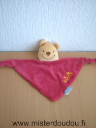 Doudou Ours Disney Rouge brodé winnie en jaune 