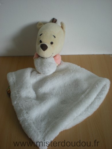 Doudou Ours Disney Tete winny mouchoir blanc hunny 