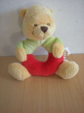 Doudou Ours Disney Vert rouge jaune 