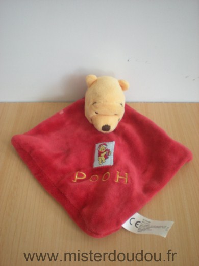 Doudou Ours Disney Winnie pooh rouge jaune 