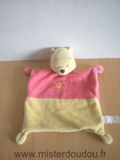 Doudou Ours Disney Winnie rouge jaune 