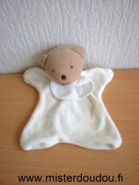 Doudou Ours Dmc Blanc bavoir blanc  a broder 