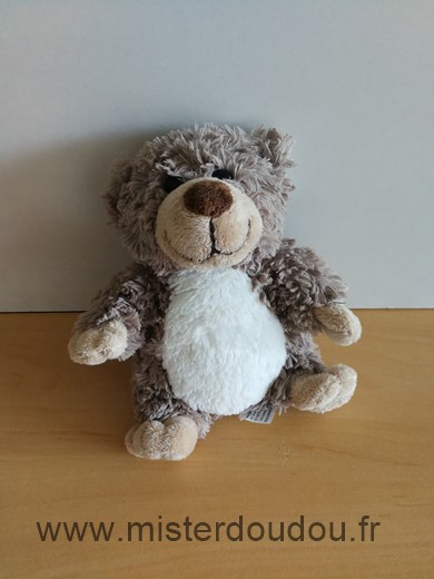 Doudou Ours Doudi Marron blanc 