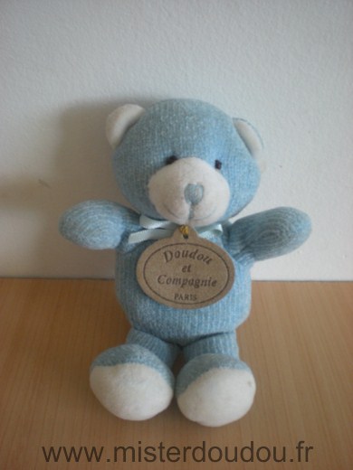 Doudou Ours Doudou et compagnie Bleu 