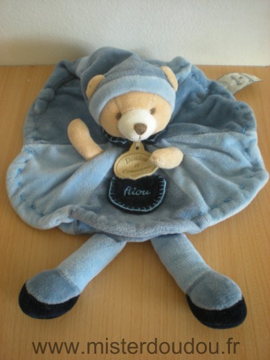 Doudou Ours Doudou et compagnie Filou bleu 