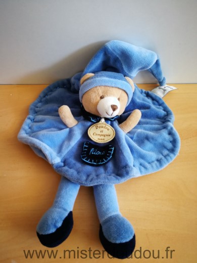 Doudou Ours Doudou et compagnie Filou bleu 