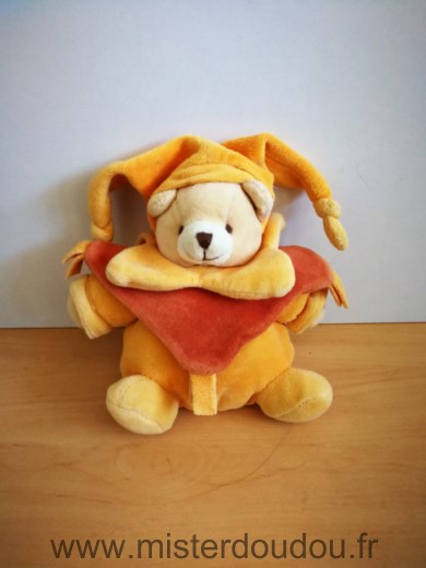 Doudou Ours Doudou et compagnie Jaune orange marron canelle 