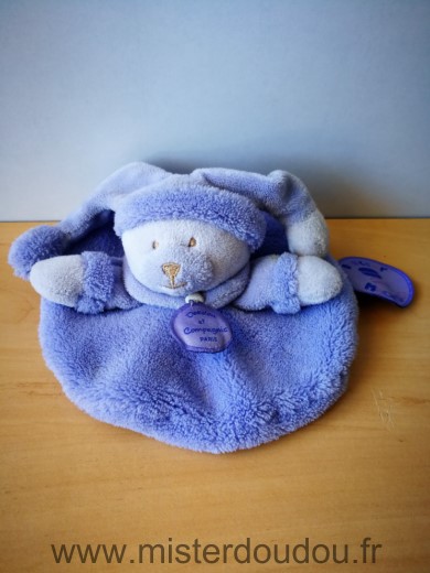 Doudou Ours Doudou et compagnie Macaron lavande bleu 