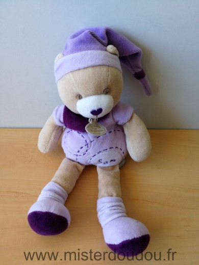 Doudou Ours Doudou et compagnie Mauve sam 