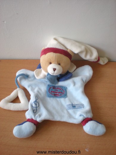 Doudou Ours Doudou et compagnie Ours hugo musicien bleu 