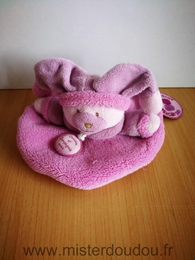 Doudou Ours Doudou et compagnie Rose macaron 