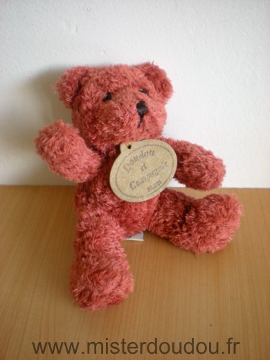 Doudou Ours Doudou et compagnie Rouge cuivre 