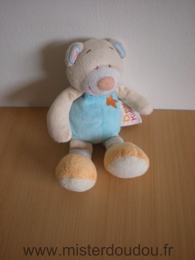 Doudou Ours Doukidou Beige bleu 