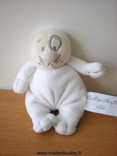 Doudou Ours Du pareil au même Ours ou chat blanc têteécru Tout petit modèle