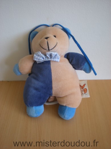 Doudou Ours Dupuis Bleu beige 